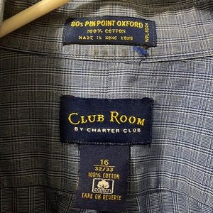 Charter Club Men’s Club Room 80’s Pinpoint Oxford size 16 32/33